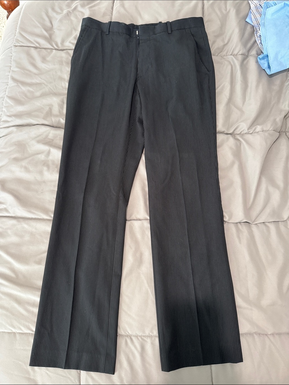 Perry Ellis Black Pinstripe Dress Trousers